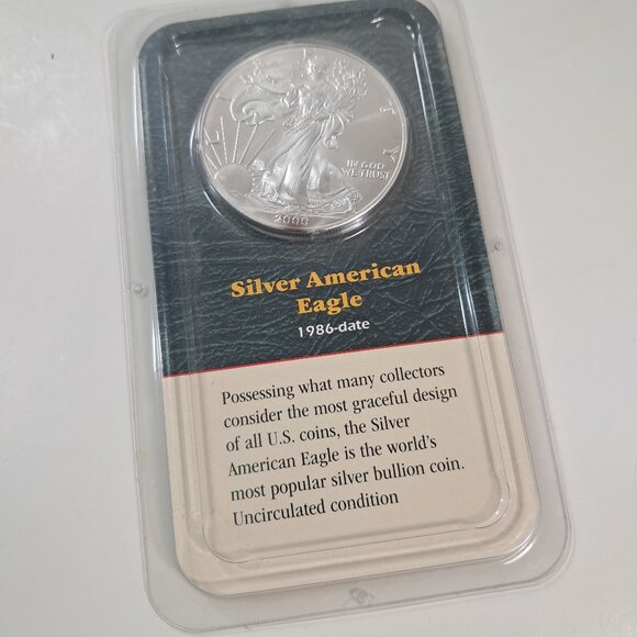 Silver American Eagle Coin 2000 Uncirculated Littleton company RAINBOW toning - Picture 1 of 7
